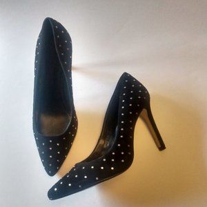Ladies Black Suede Studded Stiletto Heels- Banana Republic size 8
